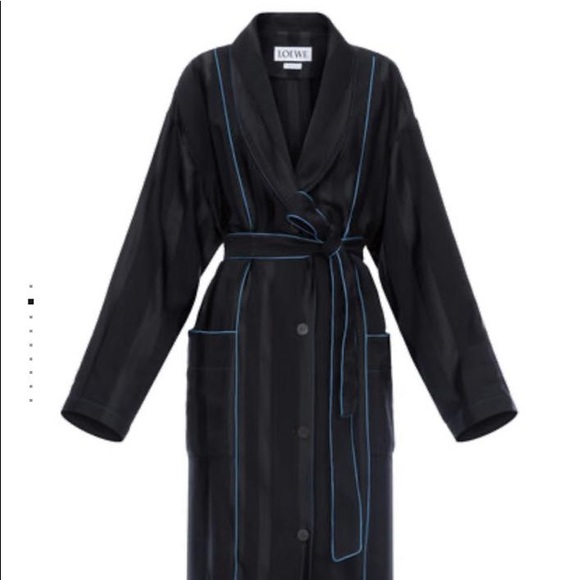 Loewe Jackets & Blazers - Loewe black silk robe coat